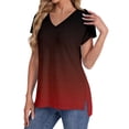 thumbnail image 1 of Red Women's Short Sleeve T-shirt, Womens Summer Daily Casual V Neck Shirts Short Sleeve Tops Blouses Loose Fit Shirt,Women's Short sleeve T-shirt M, 1 of 5