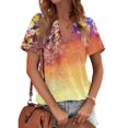 thumbnail image 1 of Red Women's Short Sleeve T-shirt, Womens Tops Summer Short Sleeve V Neck Blouses Business Casual Loose Fit Tshirts Trendy Fashion Outfits,Women's Short sleeve T-shirt S, 1 of 4