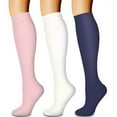 thumbnail image 1 of Red Womens Compression Socks 3 Pairs Support For Running And Cycling Outdoor Warm Stockings Athletic Footwear Muscle Recovery Socks, 1 of 3