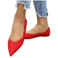 thumbnail image 1 of Red Womens Flat Sandals With Pointed Toe Low Heel and Soft Sole PlSize Design for Spring Summer Leisure Outdoor Activities Foot Length 9.84 Inches, 1 of 7