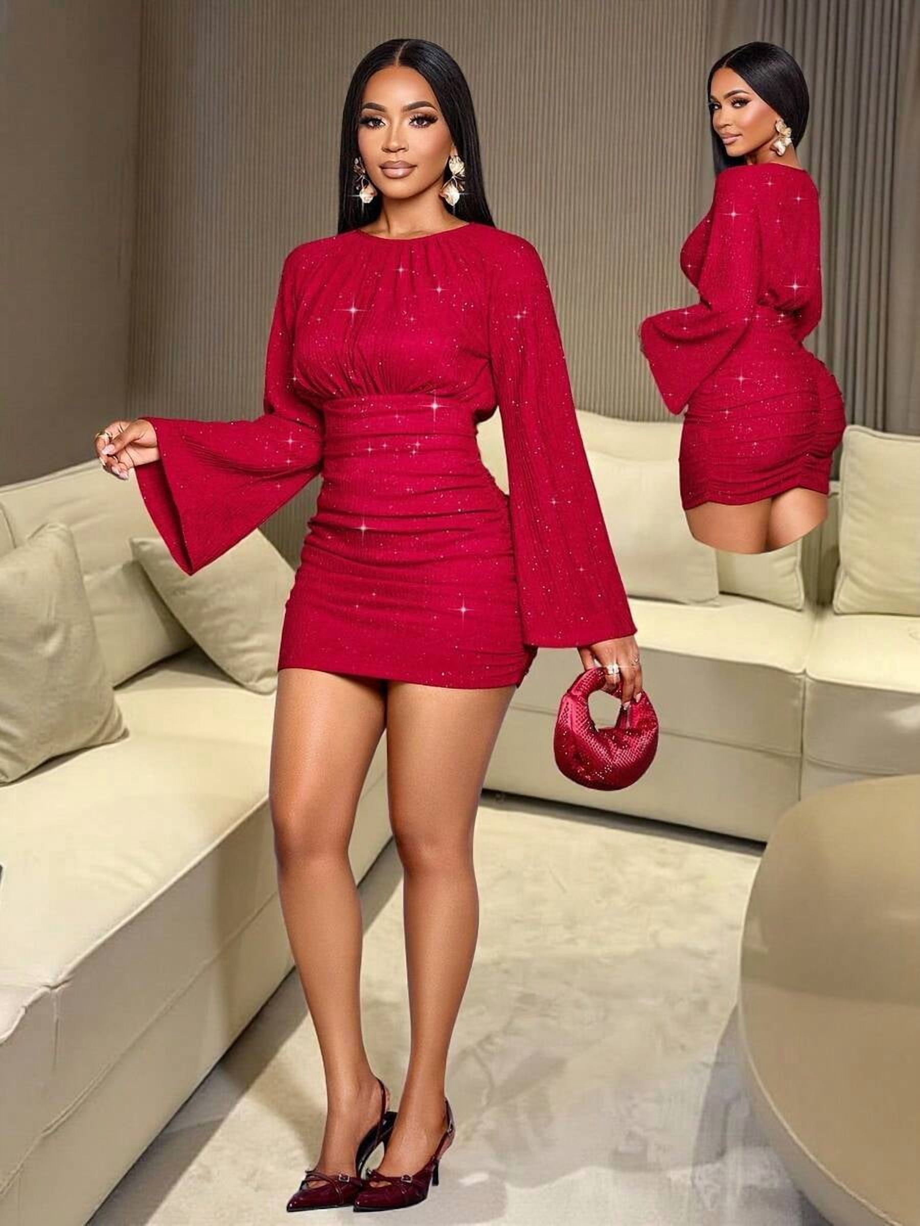 cute red dress for valentine's day Valentines Dresses Women and Girls Maat:M Signature Design by Ashley® colourway-riles Fashion Dress us red knit