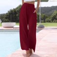thumbnail image 1 of Red Womens Sweatpants Womens Daily Elastic Waist Pockets Straight Solid Color Casual Pants Loose Long Trousers Sweatpants Womens Fashion, 1 of 6