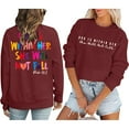 thumbnail image 1 of Red Womens Sweatshirt Women Verse Pullover God Is Within Her Long Sleeve Inspirational Blouse Top Fall Clothes for Women, 1 of 6