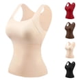 thumbnail image 1 of Red Womens Tank Tops with Built in Bras Polyester,Spandex Double Lined Spaghetti Strap Built in Bra Shirts Slim Fitted Basic Summer Cloth 2026 Tank Tops Women L, 1 of 5