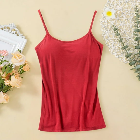 Red Womens Tank Tops Dressy Casual, Modal Women Undershirt, Sleeveless Womens Summer Tops, M Summer Tank Tops for Women, Solid Tops for Women Sexy Casual, Heart Sexy Cami Tops for Women