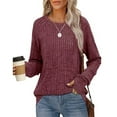 thumbnail image 1 of Ladies Tops and Blouses Women's Long Sleeve Tops Crewneck Basic Lightweight Fall Shirt with Thumb Holes Long Sleeve T shirt Women, 1 of 6