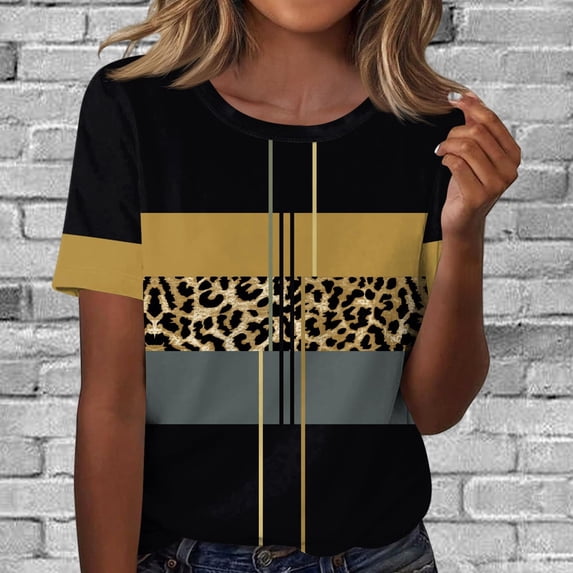 Red Womens Tops Women's Tops Summer Short Sleeve Crew Neck Shirts Casual Blouses for Women Shirts for Women