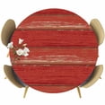 thumbnail image 1 of Red Wood Grain Round Tablecloth, Fitted Table Cover with Elastic for 55"-60" Round Tables, Farmhouse Vintage Wooden Rustic Planks Table Cloth Outdoor Indoor Dinning Party Waterproof Tablecloths, 1 of 7