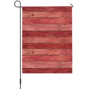Red Wood Planks Garden Flag 12 x 18 Inches, Rustic Minimalist Horizontal Boards Weather Proof Outdoor Patio Flags Double Sided Small Garden Decoration for Yard Outside Home