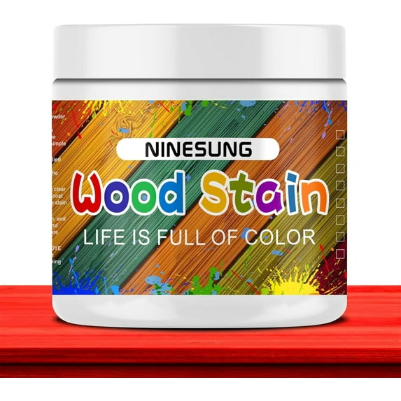 Red Wood Stain | Wood Scratch Repair | Colored Wood Stain for Indoor and Outdoor Furniture | Fast Drying Water Based Stain for Wood | 16 Ounce Wood Stain and Sealer in One (Blue, 16 Ounce)