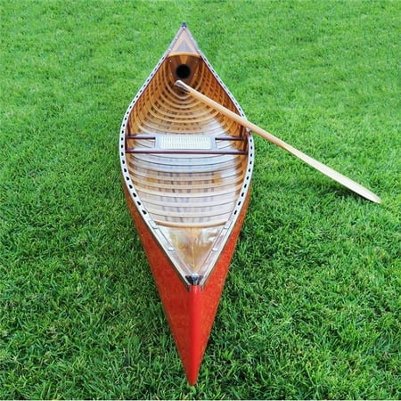 Red Wooden Canoe 10 ft. with Ribs Curved Bow