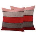 thumbnail image 1 of Red Wooden Outdoor Waterproof Pillow Covers, Grey Stripe Gradient Country Rustic Grain Decorative Square Throw Pillowcase Sofa Cushion Sham for Patio/Couch/Chair, 24"x24" 2 Pack, 1 of 8