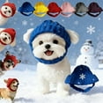 thumbnail image 1 of Red Wool Knit Dog Beanie with Ear Flaps – Dog Warm Winter Hat, Soft Knitted Hat Pet Cap, Cold Weather Dogs Ear Warmer Headband Protector Costume, Photo-Worthy Cuteness for Your Furry Friend (Blue), 1 of 8