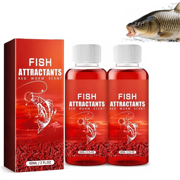 Red Worm Fishing Liquid, 60ml Fish Attractant, Enhances Scent & Improves Bite Response For Trout, Cod, Carp, Sea Bass(RL 2 PCS)