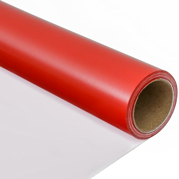 Red Wrapping Paper Roll for Christmas, Birthday, Wedding, Holiday - Solid Color Pearly Red Gift Wrap Paper, 17.4 Inch