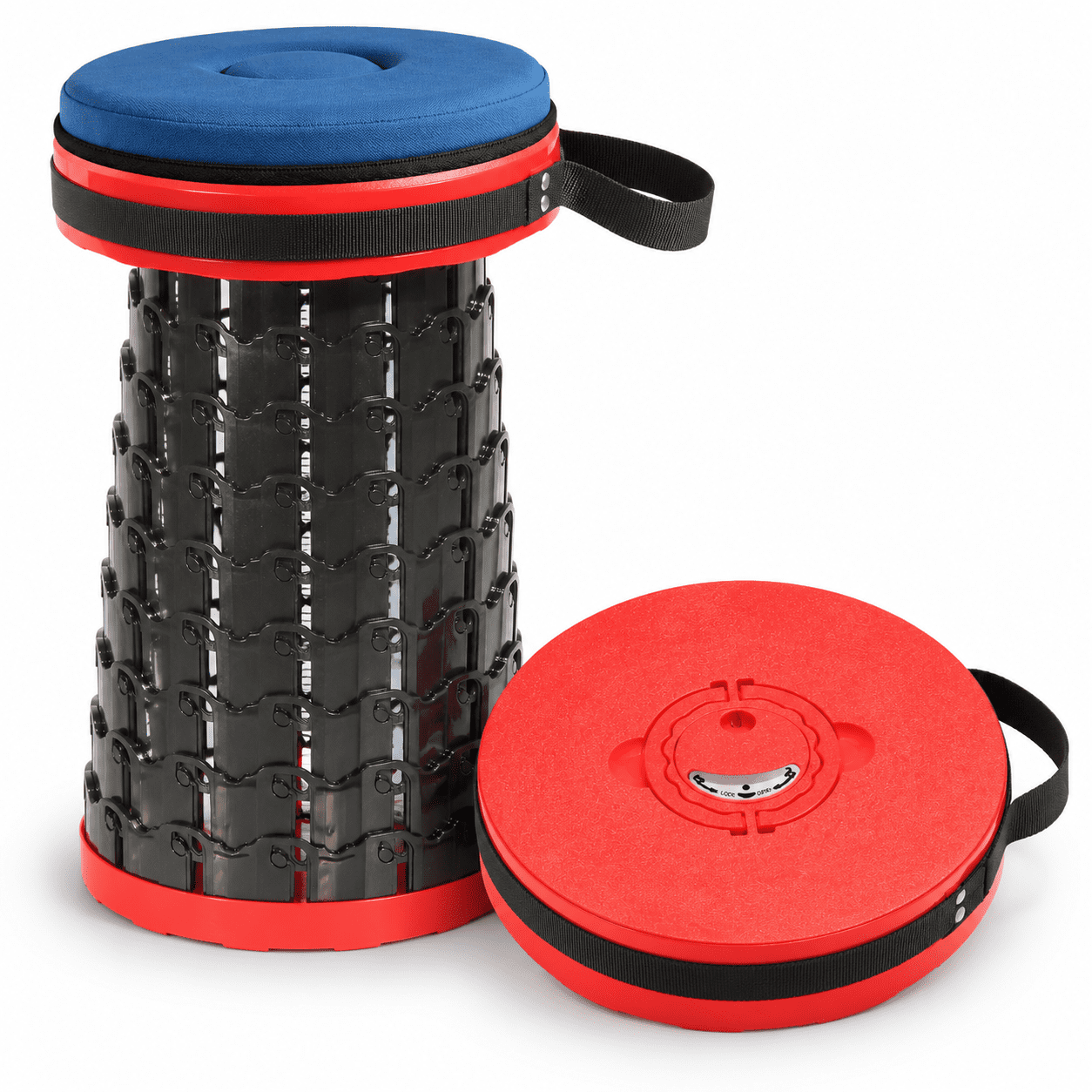 Red Breakfest Sign Red XXL Collapsible Camping Stool with Thick Cushion, Telescoping ...