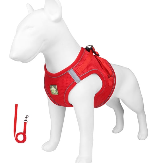 Red Xl No Pull Dog Harness for Small Dogs, Reflective Mesh Dog Harness Breathable, Adjustable Dog Harness with Leash for Walking Training, 1 Set
