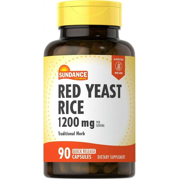 Red Yeast Rice Capsules | 1200mg | 90 Count | Traditional Herbal Supplement | For Men and Women | by Sundance