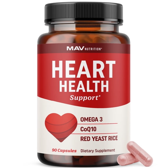 MAV Nutrition Red Yeast Rice Supplement - 1200mg - Vegan Omega-3 Support
