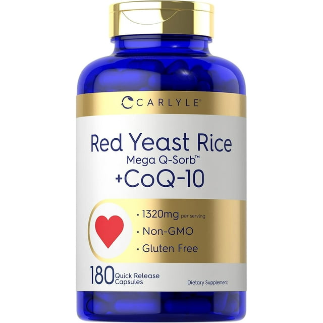 Red Yeast Rice with CoQ10 1320mg 180 Capsules by Carlyle