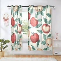Red Yellow Apples Blackout Curtains 63 inch Length 2 Panels Window Decoration Curtains for Bedroom Living Room