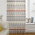 thumbnail image 1 of Red Yellow Black Geometric Semi Sheer Curtains Drapes for Living Room, Bedroom, French Doors Window 108 Inches Long, Modern Abstract Art Rod Pocket Chiffon Curtain Drapery Voile Draperies Panel, 1 of 6