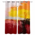 thumbnail image 1 of Red Yellow Blackout Curtains for Bedroom/Living Room, Thermal Insulated Kitchen Curtains, Modern Oil Painting Abstract Color Block Grommet Darkening Window Treatment Drapes 27.5"x39"x2, 1 of 8
