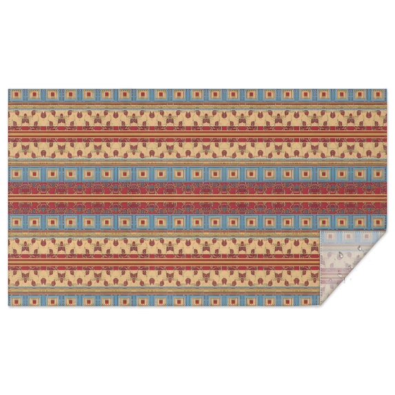 Red and Yellow Geometric Striped Pattern Rectangle Tablecloth 60"x102",Waterproof Polyester Rectangle Table Cloth, Wipeable Spillproof Polyester Tablecloth for Dining, Camping, Indoor and Outdoor