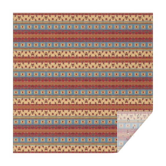 Red and Yellow Geometric Striped Pattern Square Tablecloth,Waterproof Square Table Cover,Wipeable Spillproof Washable Table Cover for Home Kitchen Party Decor 42"X42"(107x107cm)
