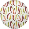 thumbnail image 1 of Red Yellow Green Chili Pepper, Elastic Fitted Edged Round Tablecloth Waterproof Anti-Shrink Soft Polyester Table Cloth Washable Table Cover for Banquet Home Indoor or Outdoor 48"X 48", 1 of 7