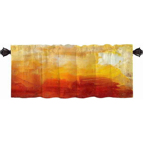 Red Yellow Orange Valance Curtains Abstract Art Valances for Bedroom Window Valance for Kitchen Bathroom Living Room Dining Room Valances for Windows 52X18 Inches