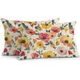 thumbnail image 1 of Red Yellow Outdoor Pillow Covers Pack of 2 Poppy Watercolor Plant Flowers Pastoral Botanical Waterproof Throw Pillow Covers Decorative Cushion Cases for Patio Garden Tent Balcony Couch 20x12 inch, 1 of 8