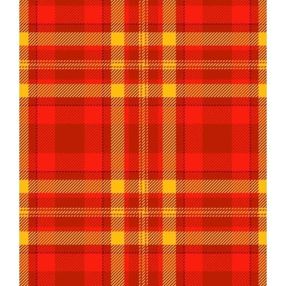 Red & Yellow Plaid Pattern Edible Icing Image Cake Topper, by Tnct.