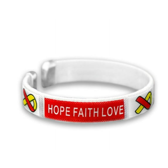 Red & Yellow Ribbon Bangle Bracelets
