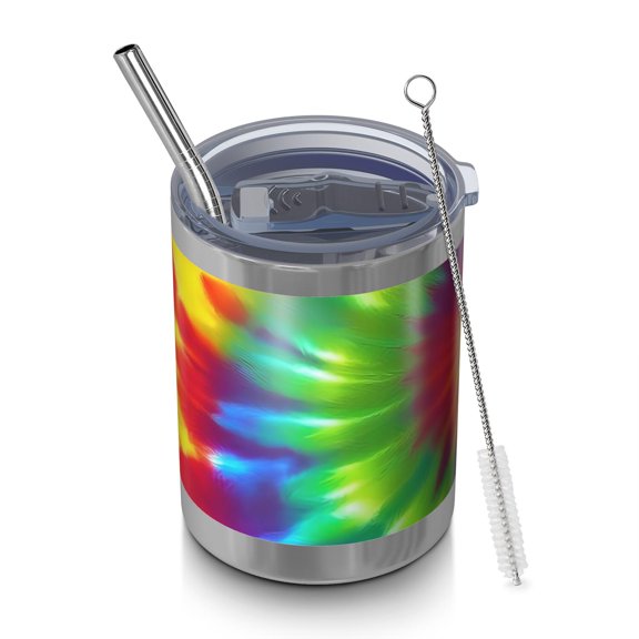 Red and Yellow Tie Dye Pattern Wide Mouth Tumbler, Vacuum Insulated Vacuum Insulated Drink Tumbler 304 Stainless Steel Inner Liner Gifts Ideas for Birthday Holiday Party