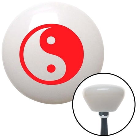 Red Yin & Yang White Retro Shift Knob with M16 x 1.5 Insert Shifter Auto Manual