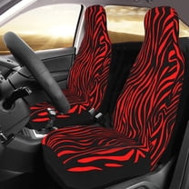 Red Zebra Car Seat Covers for Women Front Seat Cover Protector Dust Resistant Comfortable Nonslip Car Accessories Fit for Cars