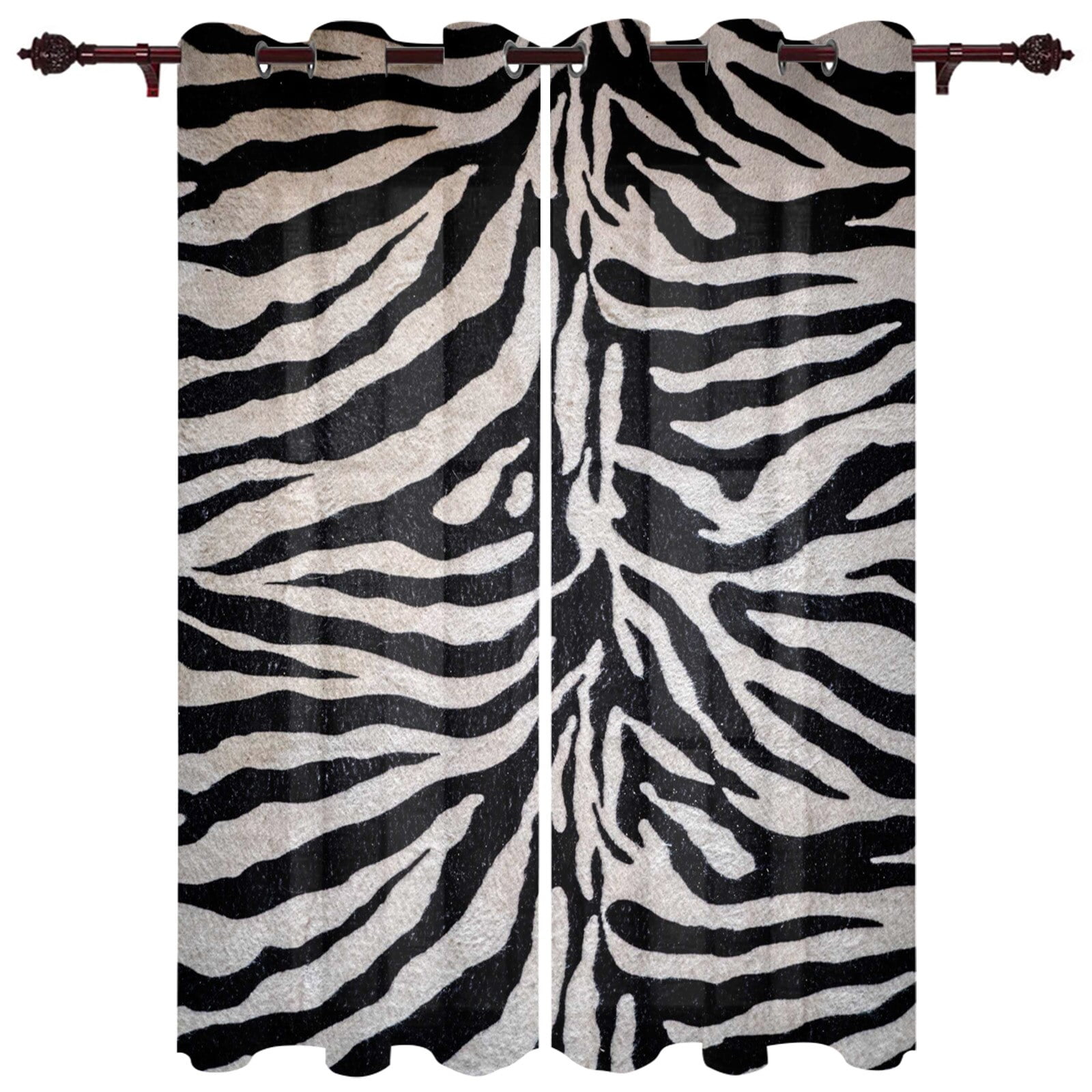 Red Zebra Leopard Print Window Curtains Home Decor Bedroom Window