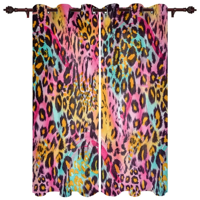 Red Zebra Leopard Print Window Curtains Home Decor Bedroom Window