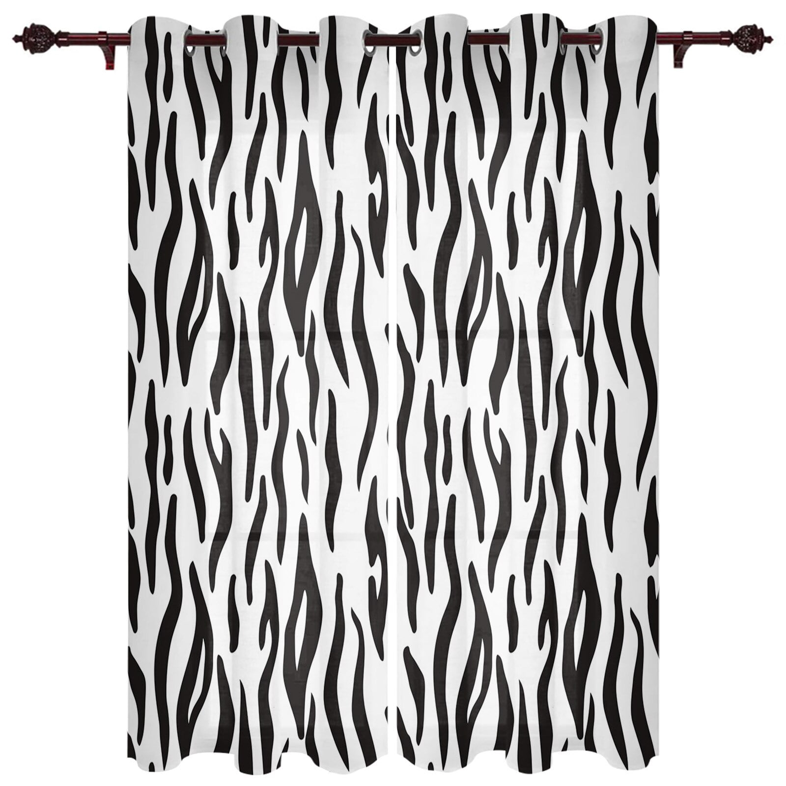 Red Zebra Leopard Print Window Curtains Home Decor Bedroom Window