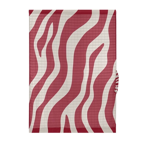 Red Zebra Pattern Door Curtain Sheer Privacy Light Filtering Window Panel 1 Panel 25x40 Inch