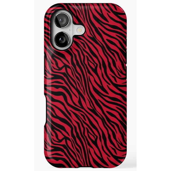 Red Zebra Print Animal Pattern Exotic Case for iPhone 11 12 13 14 15 16 17 Pro Max