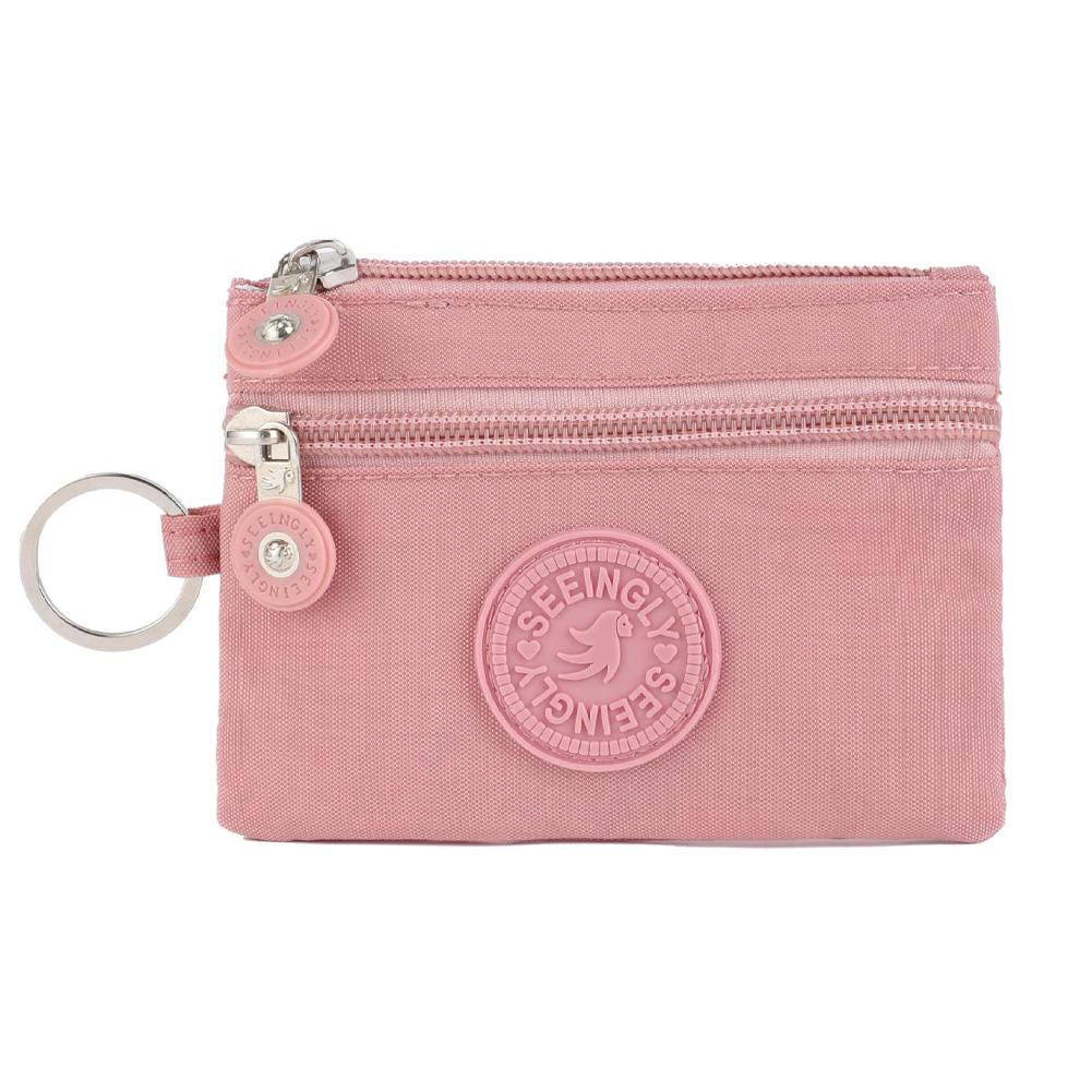 Red Zero Wallet Minimalist Mini Zipper Key Bag Nylon Zero Wallet Lot M2