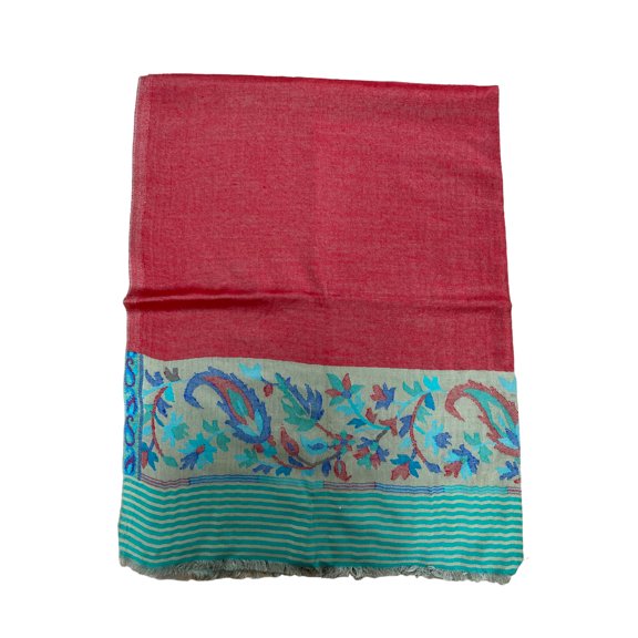 Red and Beige Modal Scarf with Kani Prints For Women Exquisite Unique Summer/Spring Collection Lightweight Soft Scarf Shawl Wrap