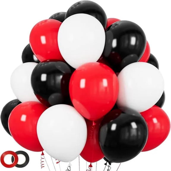 Red and Black Balloons Matte Latex Balloon Bulk for Party Graduation Racing Car Poker Card Decorations