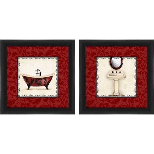 Red and Black Bath Art, Set of 2 - Walmart.com