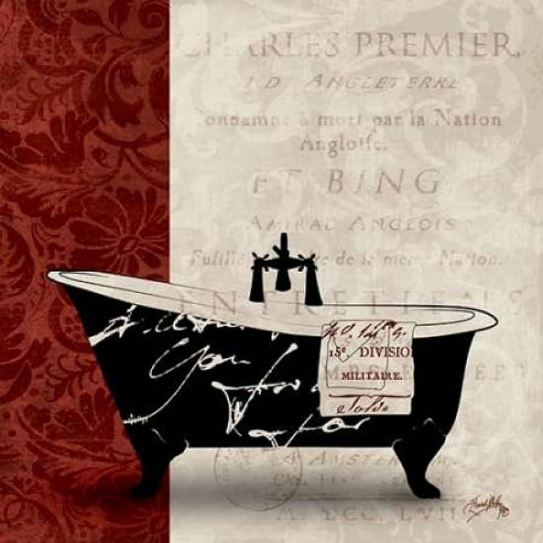 Red and Black Bath Tub I Canvas Art - Elizabeth Medley (24 x 24)