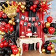 Red and Black Birthday Party Decorations Kit with Balloons, Banner, and ...