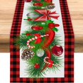 thumbnail image 1 of Red and Black Buffalo Check Plaid Christmas Table Runner Long Seasonal Winter Christmas Xmas Holiday Farmhouse Style Linen Decoration 13x72 Inch, 1 of 8
