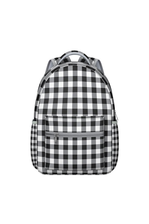 Red and Black Buffalo Plaid Backpack Rustic Checkered Pattern School Bag Classic Students Travel Backpack